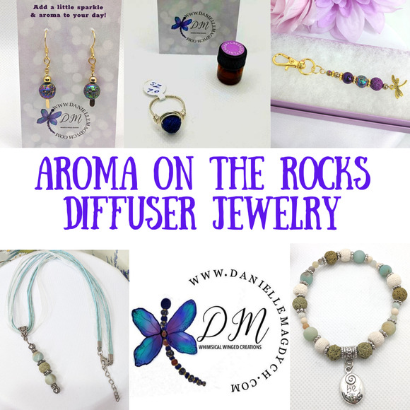 Dragonfly Bracelet Artisan Picasso Jasper Gemstones Diffuser Lava Rock Beads NEW - Picture 2 of 12